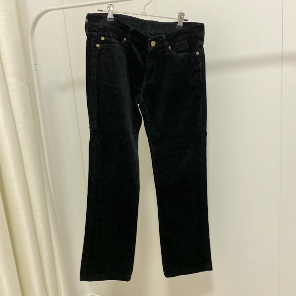 7 for all mankind black velvet jeans/trousers